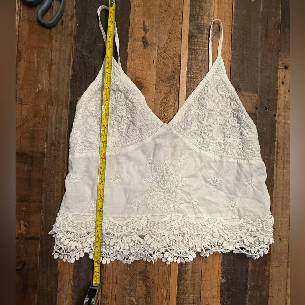 Chelsea & Violet White Lace Boho 100% Cotton Top